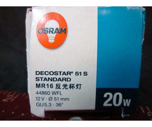 Decostar 51S 20W 12V Halogen Light Bulb 44860 WFL, Osram