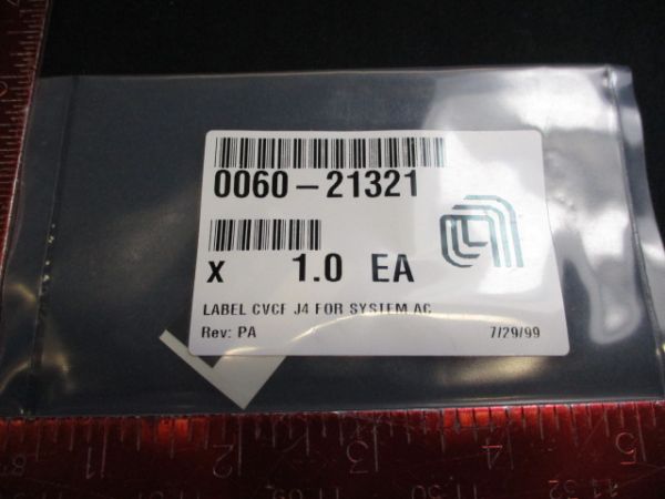 Applied Materials (AMAT) 0060-21321 LABEL CVCF J4 FOR SYSTEM AC