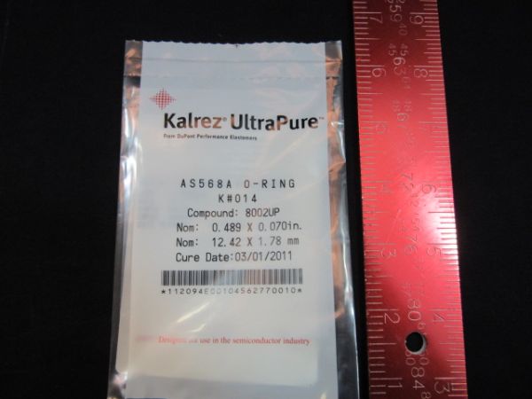   DUPONT AS568A-K014-8002UP KALREZ AS568A O-RING, K#014, COMPOUND:8002UP, NOM:0.489 X 0.070in