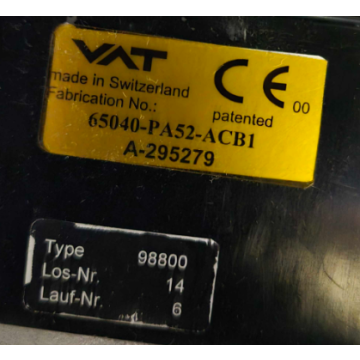 VAT 65040-PA52-ACB1-USED