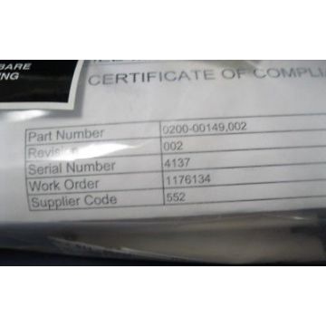 Applied Materials (AMAT) 0200-00149 QUARTZ TUBE,APPLICATOR ASP+
