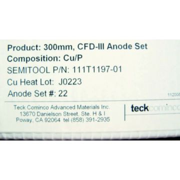 Semitool 111T1197-01 ANODE SET CFD III CUP 300MM