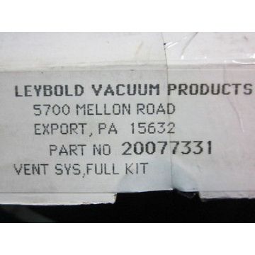 LEYBOLD 20077331 Vacuum Products Vent SYS Full Kit