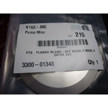 Applied Materials (AMAT) 3300-01348 FTG FLANGE BLANK-OFF NW50 2.95OD X .20 NEW