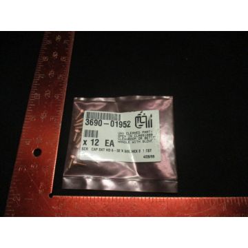 Applied Materials 3690-01952 SCREW CAP SKT HD 6-32 X 3/8L HEX SKT SST SLVR