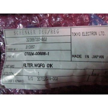 Tokyo Electron CT024-006916-1 Filter, WGFG 01K