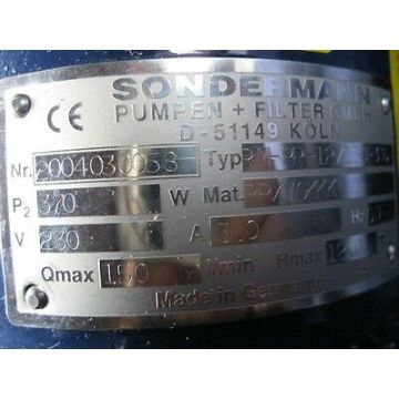 SONDERMANN RM-PP-12-150-30S MAGNETICALLY COUPLED CENTRIFUGAL PUMP; 2004030058, M