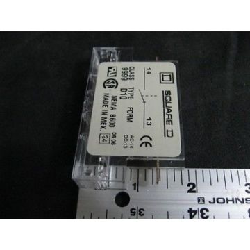 SQUARE D 08086 AUXILIARY CONTACT FOR 8910 DPA CONTACTOR,TYPE D10,CLASS 9999