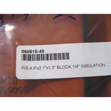 NOR-CAL 050518-40 INSULATOR, PRODUCER CVD, 4.8x3.1x1.3 BLOCK 1/4"