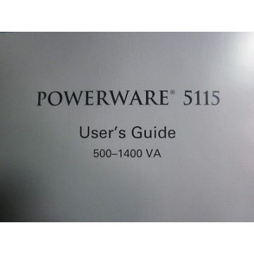 AMAT 407986-R3 Powerware 5115 User's Guide
