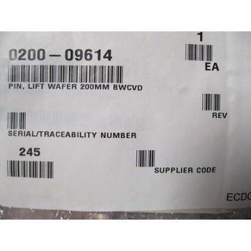 Applied Materials 0200-09614 Pin, Lift wafer 200mm BWCVD