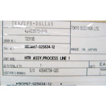 TEL MB3M87-025834-12 ASSY, HTR PROCESS LINE 1