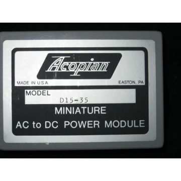 ACECO D15-35 POWER SUPPLY 15VDC350MA