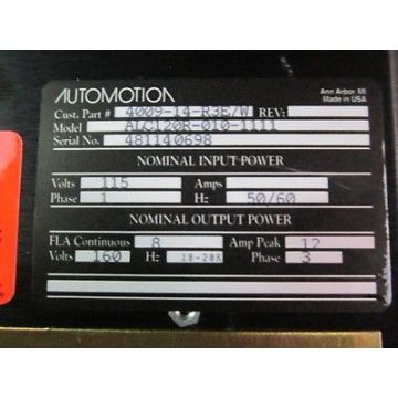 AUTOMOTION 4009-14 MOTOR CONTROLLER ELBOW/WRIST TUNED R3E/W WIP