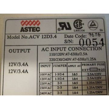 AXCELIS 1135180 ASTEC ACV 12D3.4 POWER SUPPLY