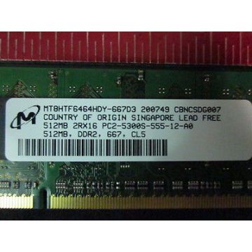 MICRON MT8HTF6464HDY-667D3 512MB DDR2, 667, CL5, PC2-5300S-555-12-A0, 2RX16