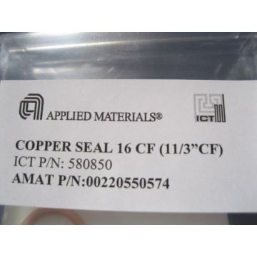 Applied Materials AMAT 00220550574 GASKET BBS COPPER 16 CF X2