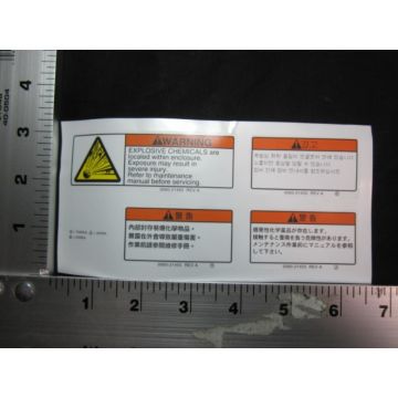 Applied Materials AMAT 0060-21455 LABEL WARNING EXPLOSIVE CHEMICALS