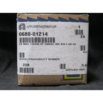 Applied Materials AMAT 0680-01214 CB MAG THERM 2P 240VAC 30A BOLT-ON QOB TYPE