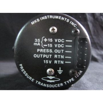 MKS 122AA-00010BB PRESSURE TRANSDUCER TYPE 122A RANGE 10 TORR INPUT -15 VDC OUTPUT 0-10 VDC