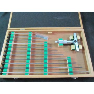Mitutoyo 129-150 Interchangeable Rod Depth Micrometer Rotating Rod 11 Rods 4 34-14 34