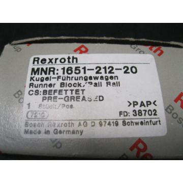 REXROTH 1651-212-20 BEARING LINEAR RUNNER BLOCK