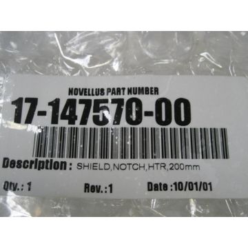 Novellus 17-147570-00 SHIELD 20MM HTR NOTCHEDRE