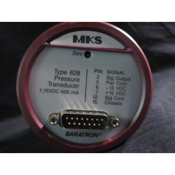 MKS 628A-1TBF BARATRON PRESSURE TRANSDUCER TYPE 628 15VDC-500mA