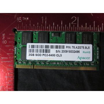 Apacer 78A2G759L5 2GB PC2-6400 800MHz DDR2 200-PIN CL5 LAPTOP MEMORY