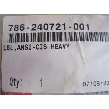 LAM RESEARCH LAM 786-240721-001 LBL ANSI-CIS HEAVY
