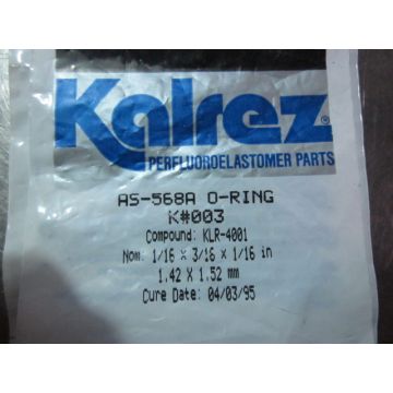 Kalrez AS-568A O-Ring K003 Compound KLR-4001 Nom 116 X 316 X 116 in 142 X 152 mm