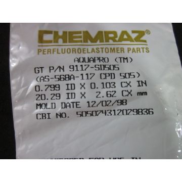 CHEMRAZ AS-568A-117 O-RING0799 ID X 0103 CX IN2099 ID X 262 CX MM CHEMRAZ9117-SD505