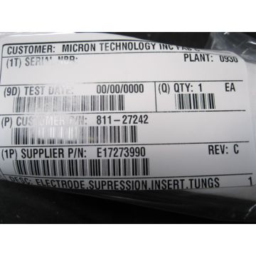 Varian-Eaton E17273990 ELECTRODE SUPRESSION INSERT