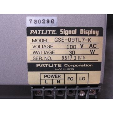 PATLITE GSE-09TLK-K SIGNAL DISPLAY 100VAC 30W