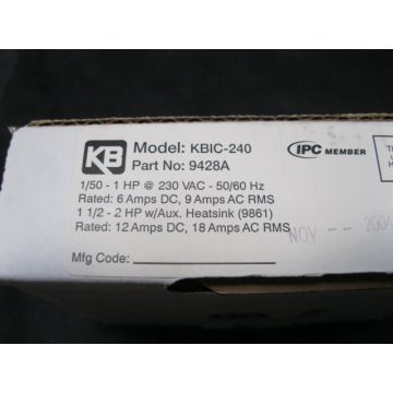 KB ELECTRONICS KBIC-240 CONTROL VARIABLE SPEED DC MOTOR 120 VAC