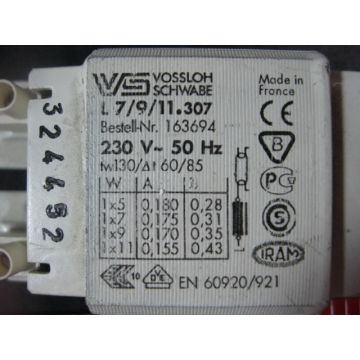 VOSSLOH SCHWABE L7911307 Switch Start Chokes Magnetic Ballast 163694 230V-50Hz