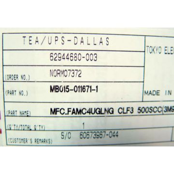 TEL MB015-011671-1 MFCFAMC4UGLNG CLF3 500SCC