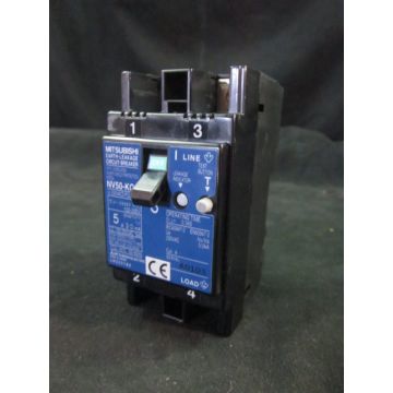 MITSUBISHI-ELECTRIC NV50-KC CIRCUIT BREAKER Earth Leakage POLE 2P 100-200v 5a 30mA