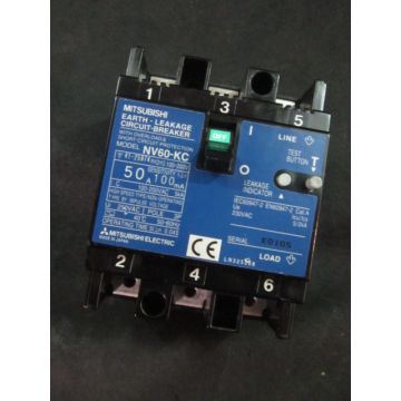 MITSUBISHI-ELECTRIC NV60-KC CIRCUIT BREAKER EARTH-LEAKAGE WITH OVERLOAD SHORT CIRCUIT PROTECTION 50