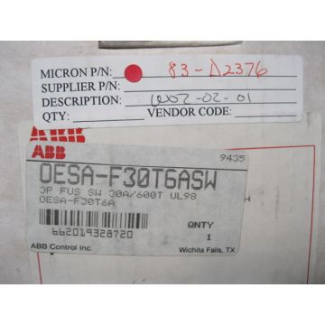 ABB OESA-F30T6ASW SWITCH FUSIBLE DISCONNECT