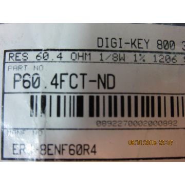DIGI-KEY P604FCT-ND RES SMD 604 OHM 1 18W 1206