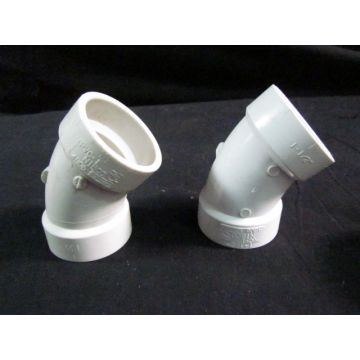 NIBCO PVC-I 45 Degrease Angle 1 124806 Series NSF-dww Pipe Fitting Elbow Pack of 2