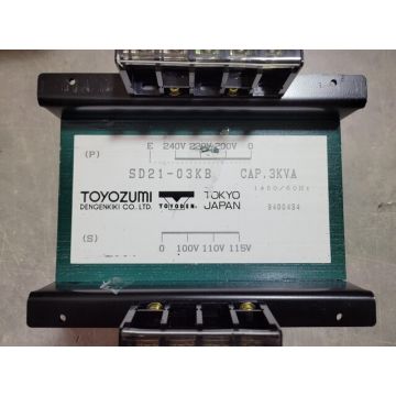 Toyozumi SD21-03KB Transformer Cap. 3kVA, 1Phase, 0-240V
