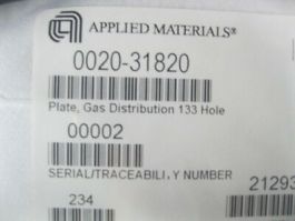 Applied Materials (AMAT) 0020-31820 Plate, Gas Distribution 133 Hole