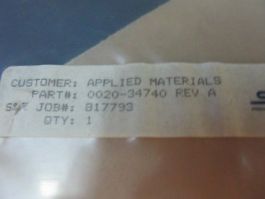 Applied Materials (AMAT) 0020-34740 Plate Cover CVD New, Sealed