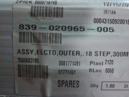 LAM 839-020965-005 Assembly, Outer, .18 Step, 300M
