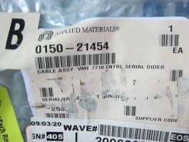 AMAT 0150-21454 Cable Assembly VME 7710 CNTRL SERIAL DIDEO