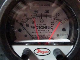 DWYER 3000-0AV Meter, Photoleic 0-.50 Water, Max Pressure 25 PSIG, X 100 FPM, In