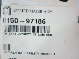 Applied Materials (AMAT) 0150-97186 Cable Assembly 3X2Y.J2/3X2Y.S2 (.xls sht)
