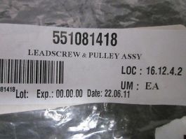 ELECTROGLAS  Lead Screw & Pulley Assembly